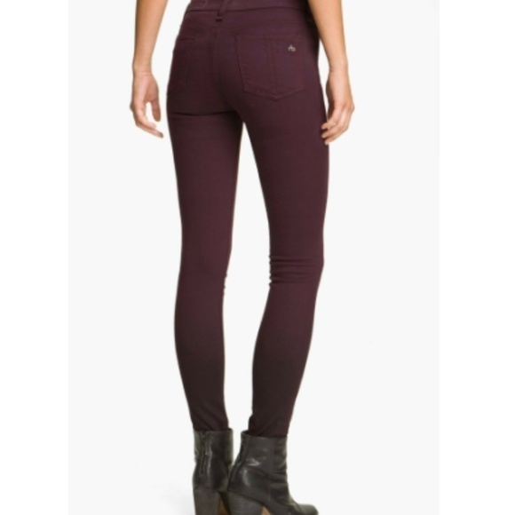 Rag & Bone/Jean Plush Twill Legging, Wine Ombre - Picture 2 of 2